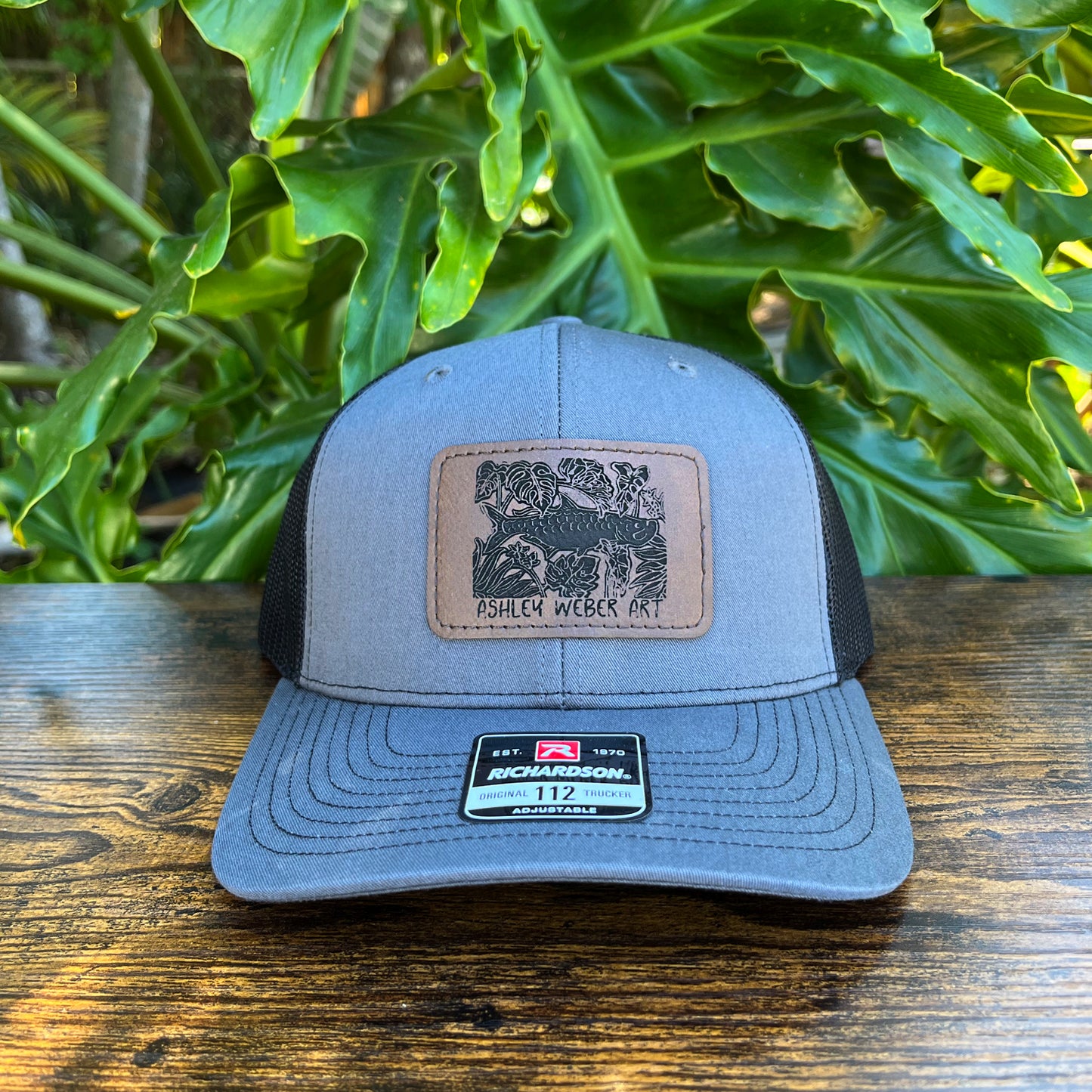 Hat- Tarpon Print, Charcoal