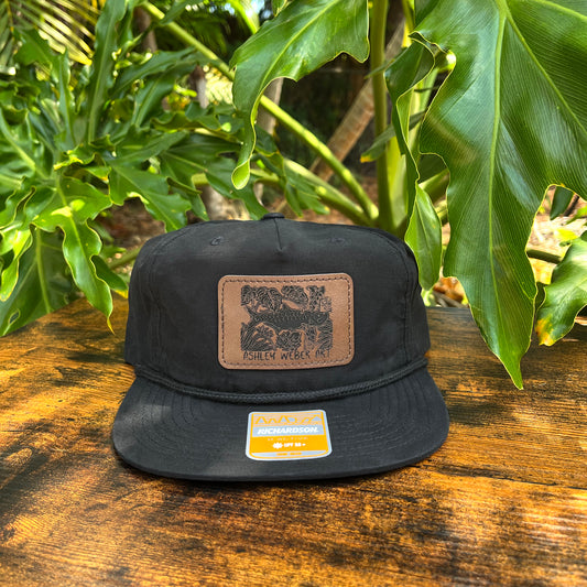 Rope Hat- Black, Tarpon Print