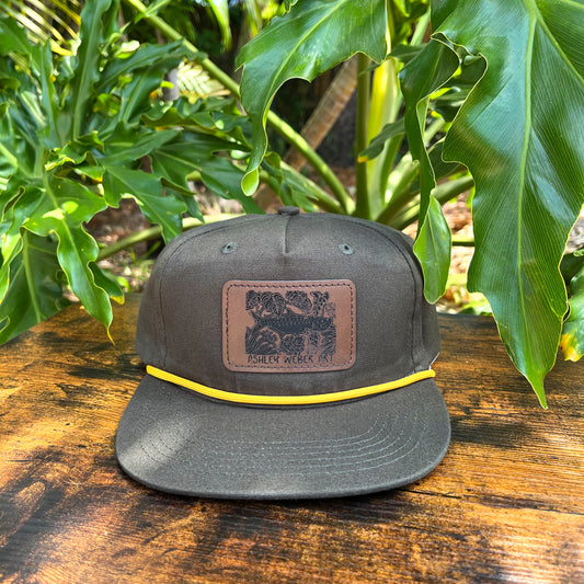 Rope Hat- Olive, Tarpon Print