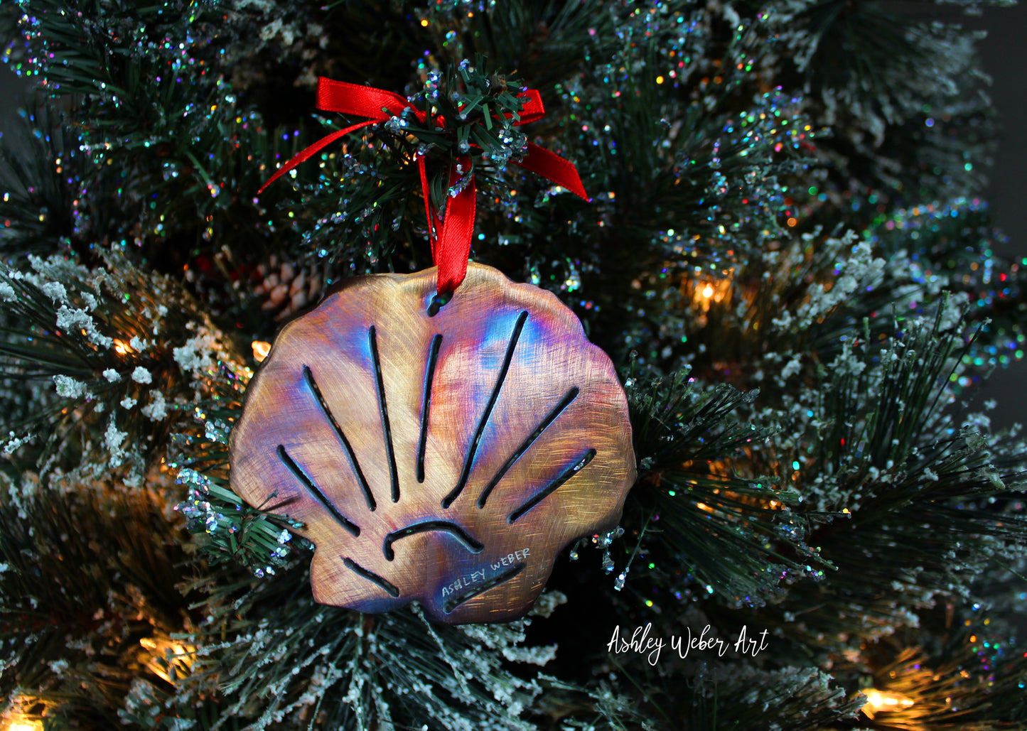 Scallop Shell Christmas Ornament