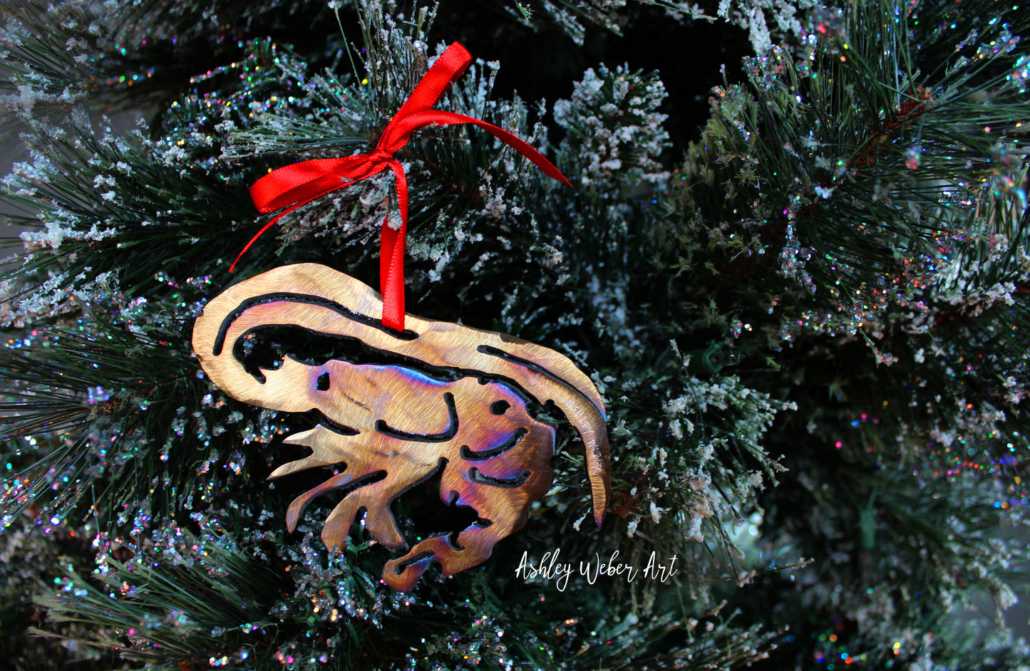 Shrimp Christmas Ornament